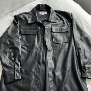 BB Dakota Steve Madden faux leather button down shirt